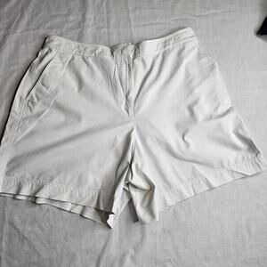 Lafayette 148 New York Cotton Blend Shorts White Sz L Bermuda Activewear Trendy